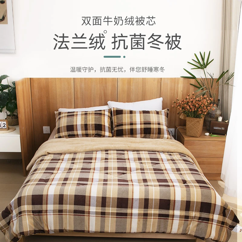 天竺良品双面牛奶绒可机洗加厚被子秋冬款加厚冬被 SJ-1516