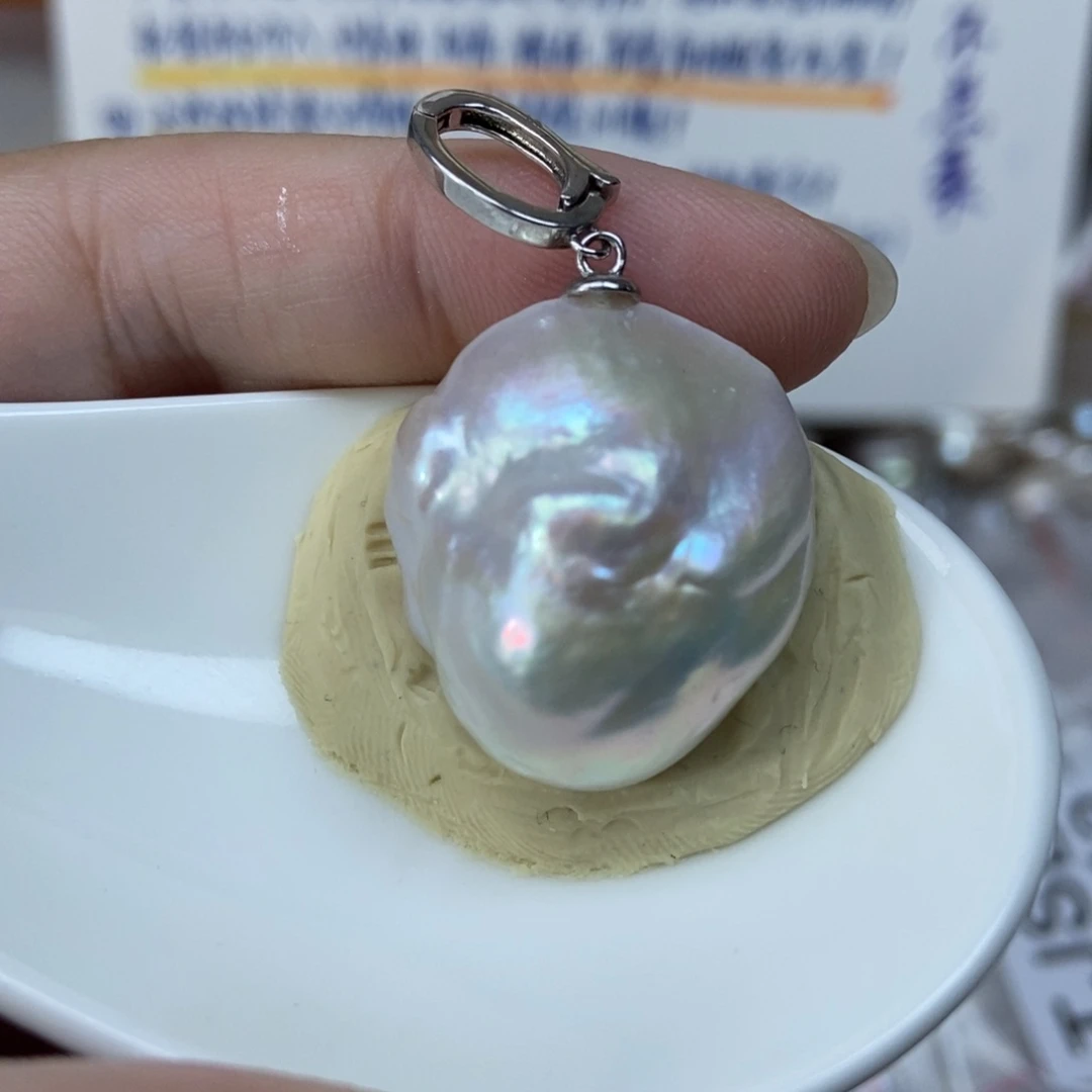 淡水珍珠吊坠(不含链)银S925镶嵌特价012