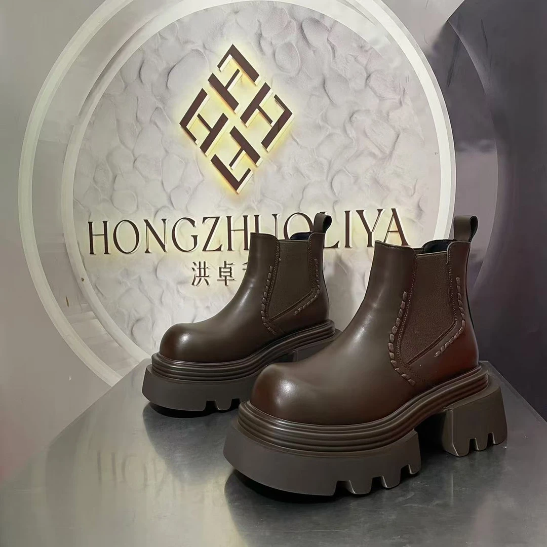 998-3绒里女厚底冬季秋冬马丁靴女鞋圆头女士系带英伦风休闲