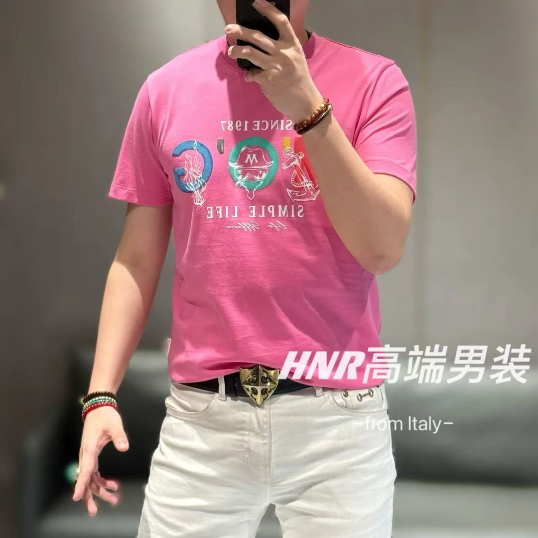 【老佛爷专卖】100%海岛棉立体浮雕印花小老头T恤98005