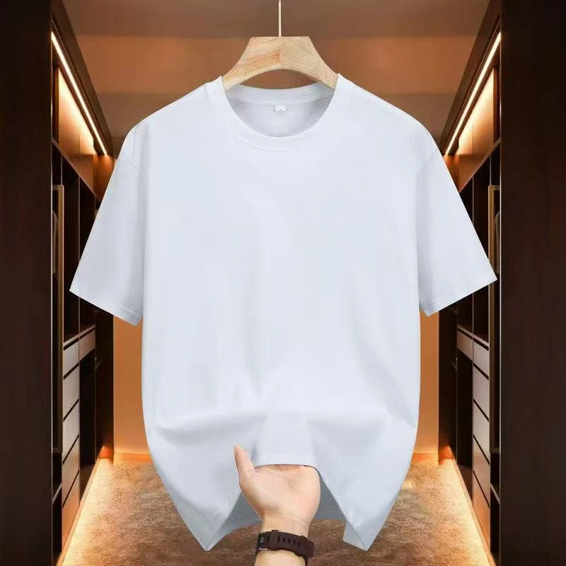 801-900子淇服饰白色纯棉休闲百搭打底夏季宽松纯色