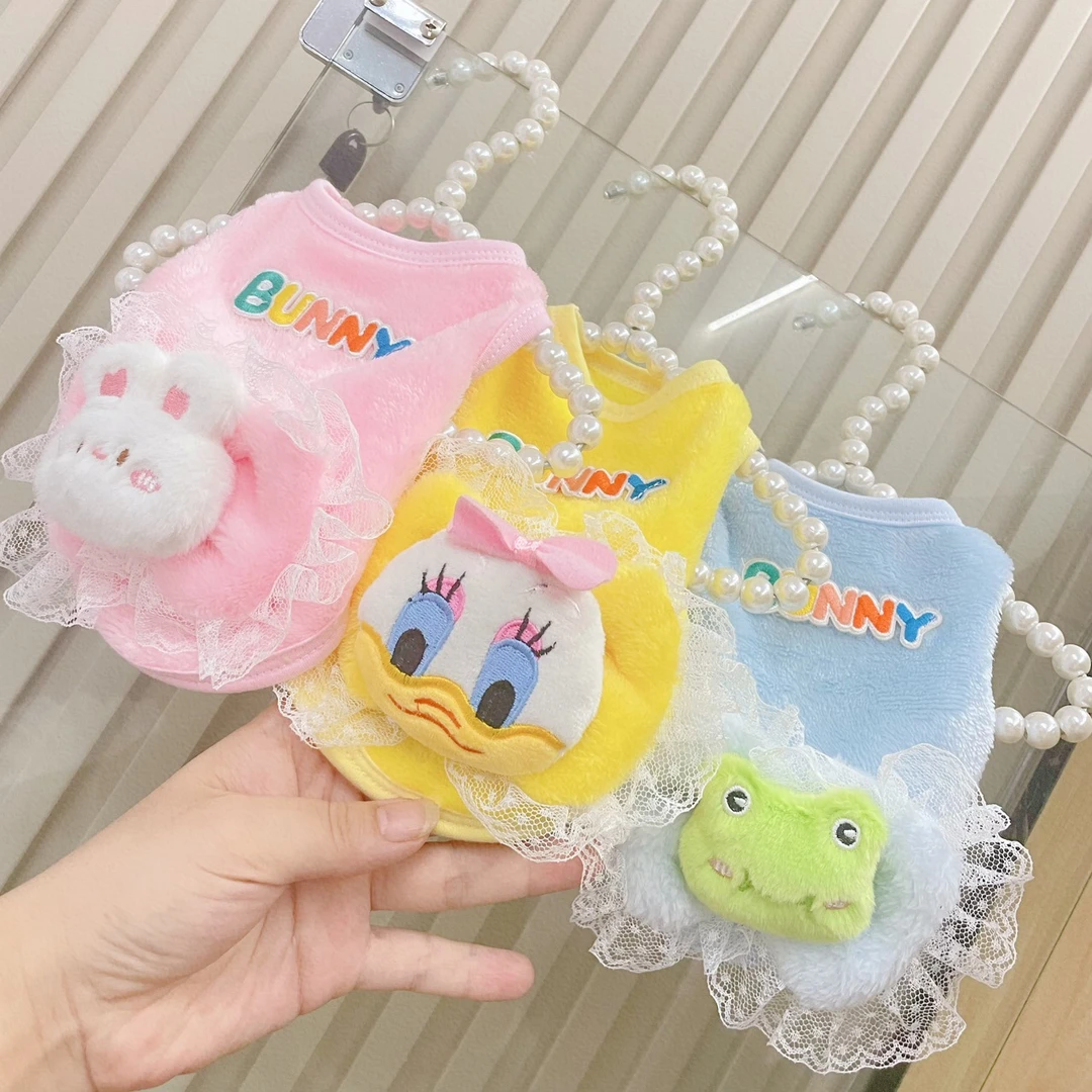 超小体茶杯宠物衣服狗狗奶服糖果色幼犬毛绒保暖秋冬装宠物服饰