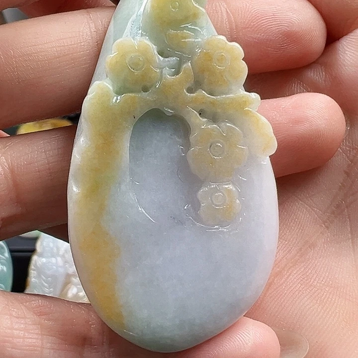 翡翠未镶嵌颈饰天然A货翡翠挂件