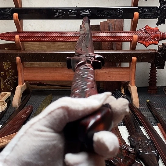 紫檀木木一米黑金古刀