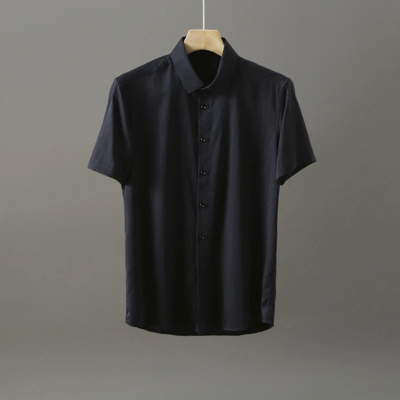HS183剪标舒适天丝弹力短袖衬衫