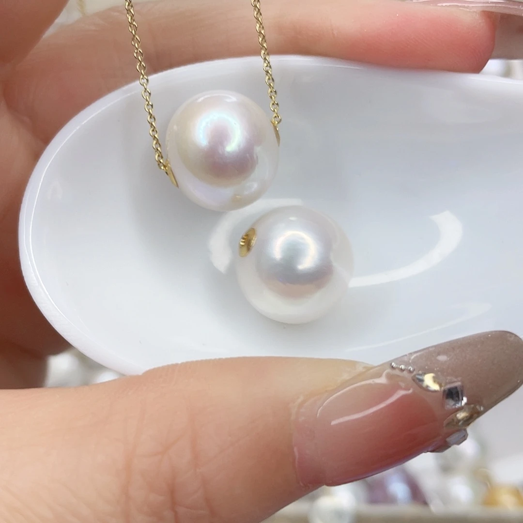 淡水珍珠颈饰18K金镶嵌