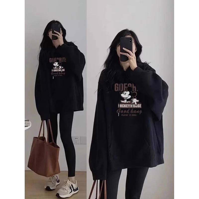 2025新款加绒加厚连帽卫衣女宽松韩版中长款时尚休闲洋气情侣外套