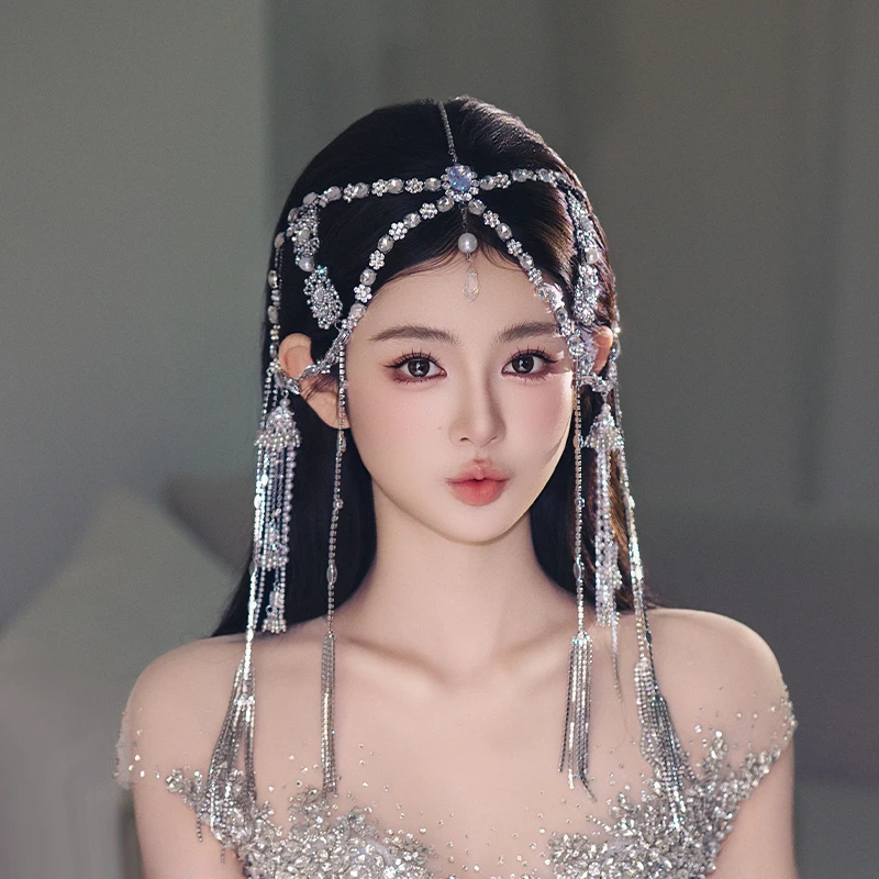 合金婚庆饰品 新娘超仙流苏头饰结婚甜美减龄造型礼服配饰MT0128