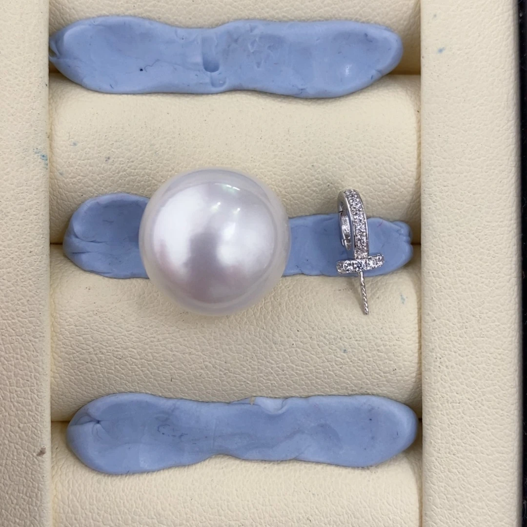 18K金镶嵌定制不退不换海水珍珠15-16mm