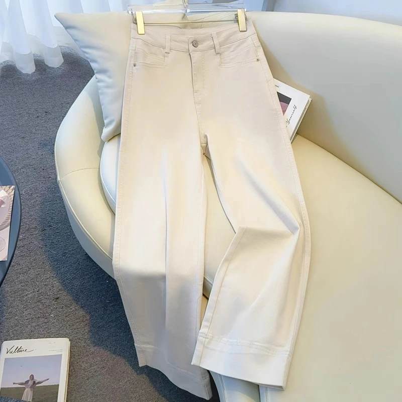 阔腿牛仔裤女2025新款高腰时尚气质宽松显瘦百搭休闲直筒九分裤子