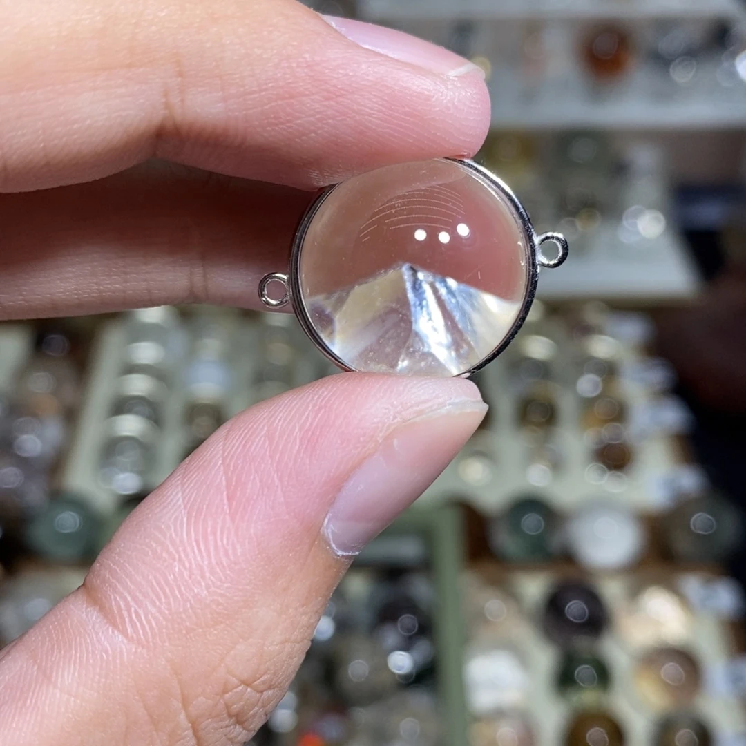 H***U未镶嵌珠宝半成品水晶镶嵌素边双耳