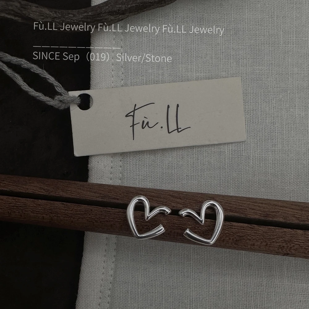 925银耳饰 【开口爱心】简约爱心小巧精致百搭日常质感设计感耳钉