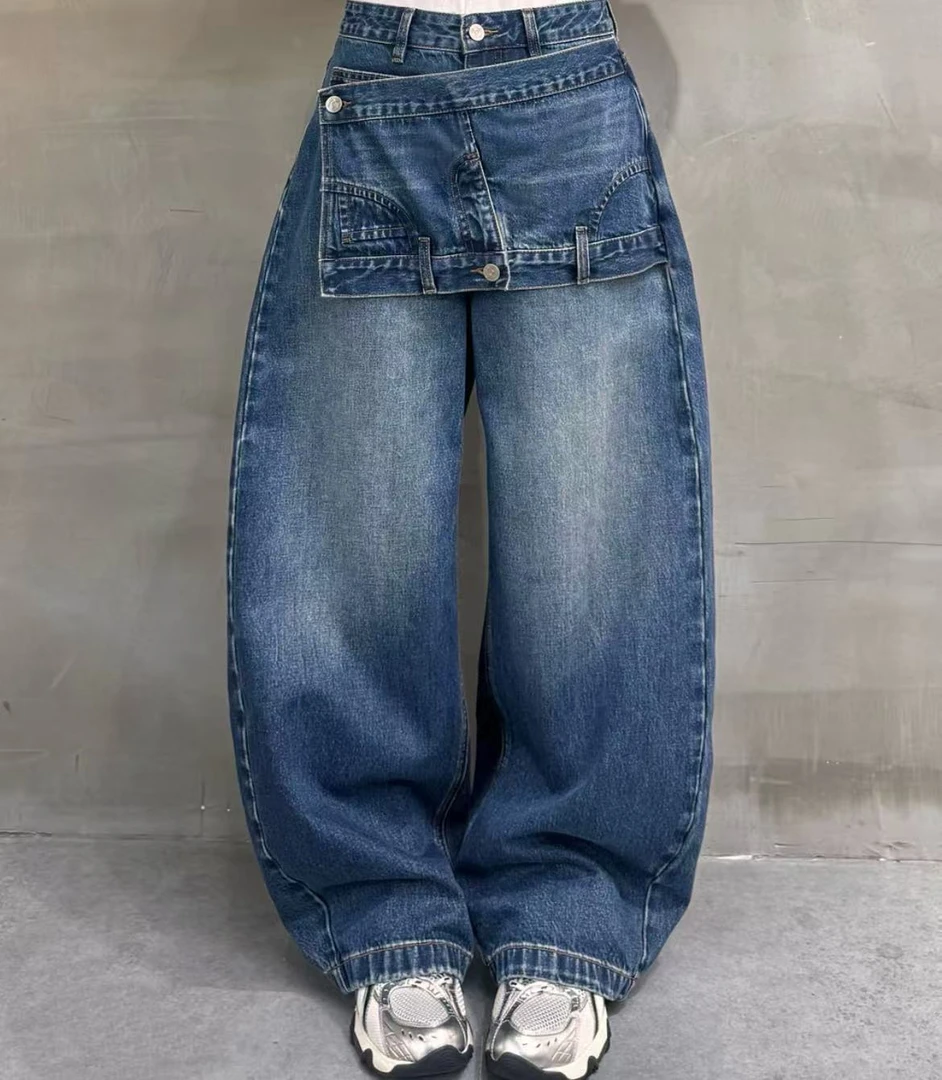 10582-3482 宽松百搭2025早秋款直筒牛仔裤