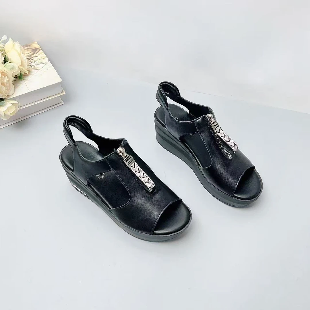 82831 夏季新款时尚气质坡跟凉鞋