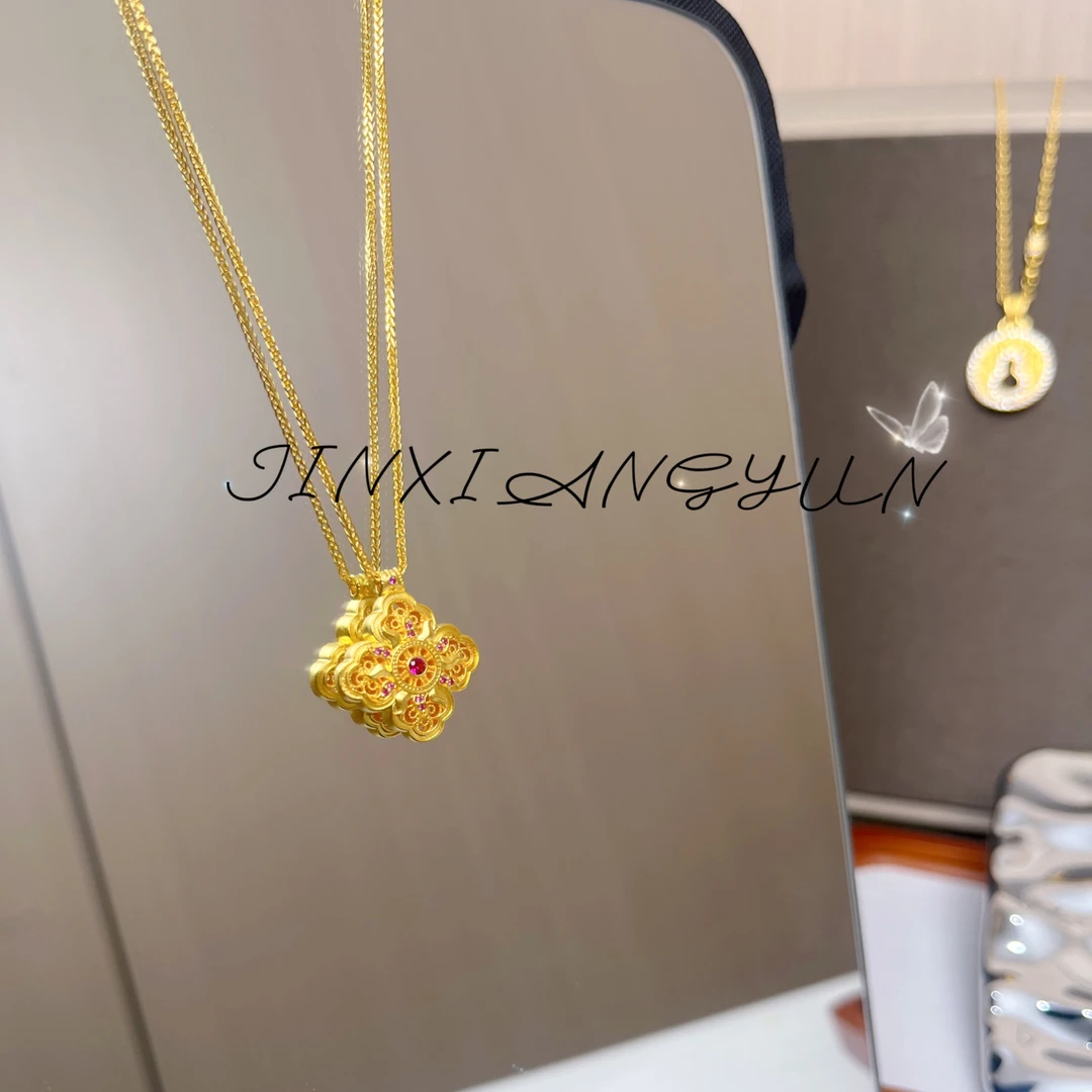 坠链均足银 【金蕊彩心项链】金丝花蕊精致时尚百搭轻奢项链送女友