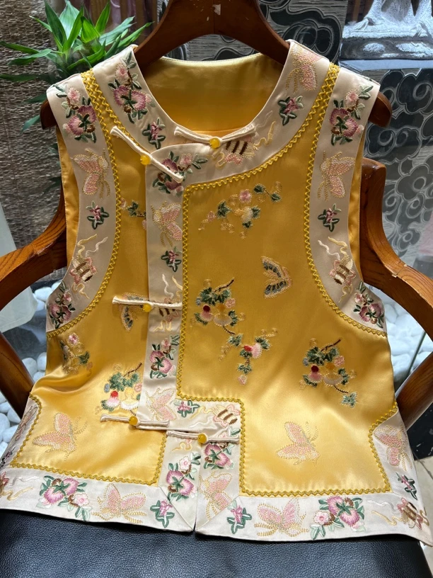 新中式复古马甲国风百搭古法绣时尚春夏马夹女