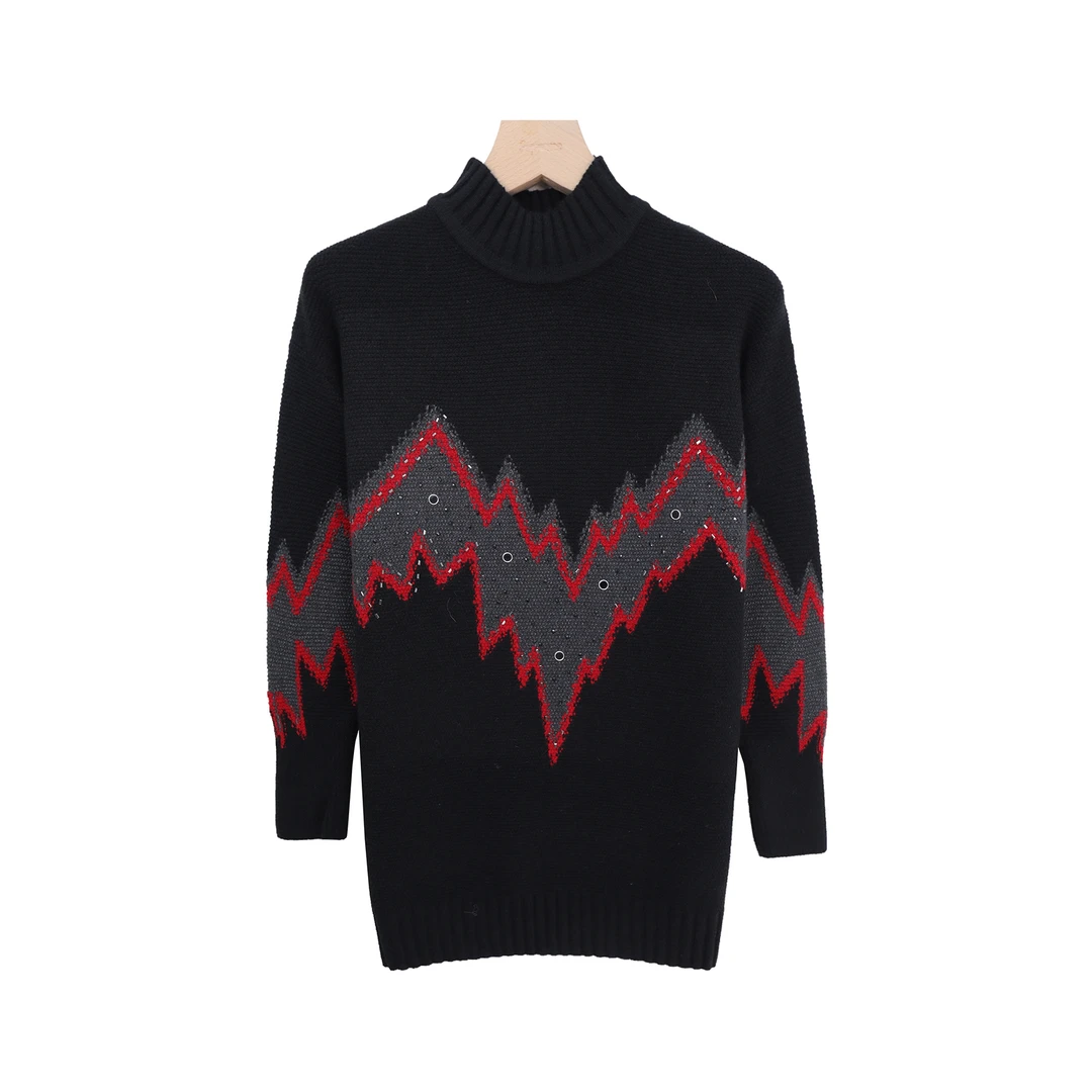 秋冬慵懒风针织衫中长款上衣宽松加厚打底毛衣X3054