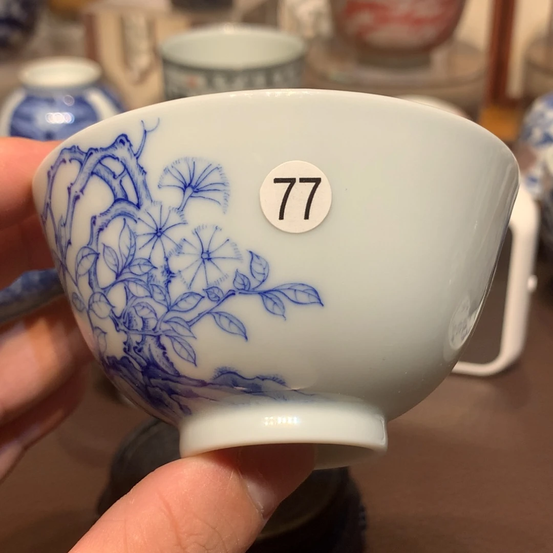 墨***川摆件77青花主人杯一只jst101