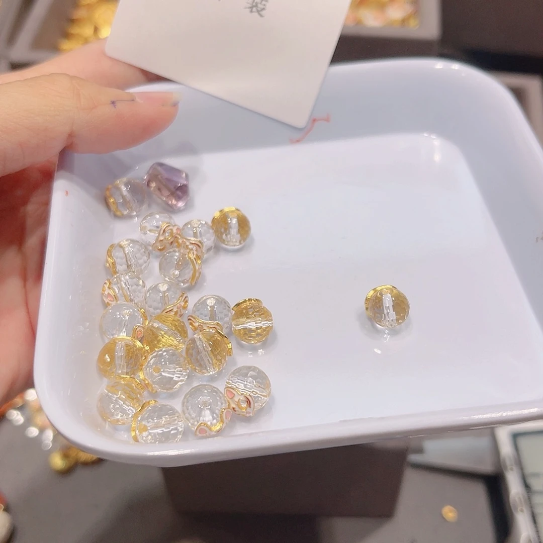 水晶珠宝半成品银S925镀金镶嵌74