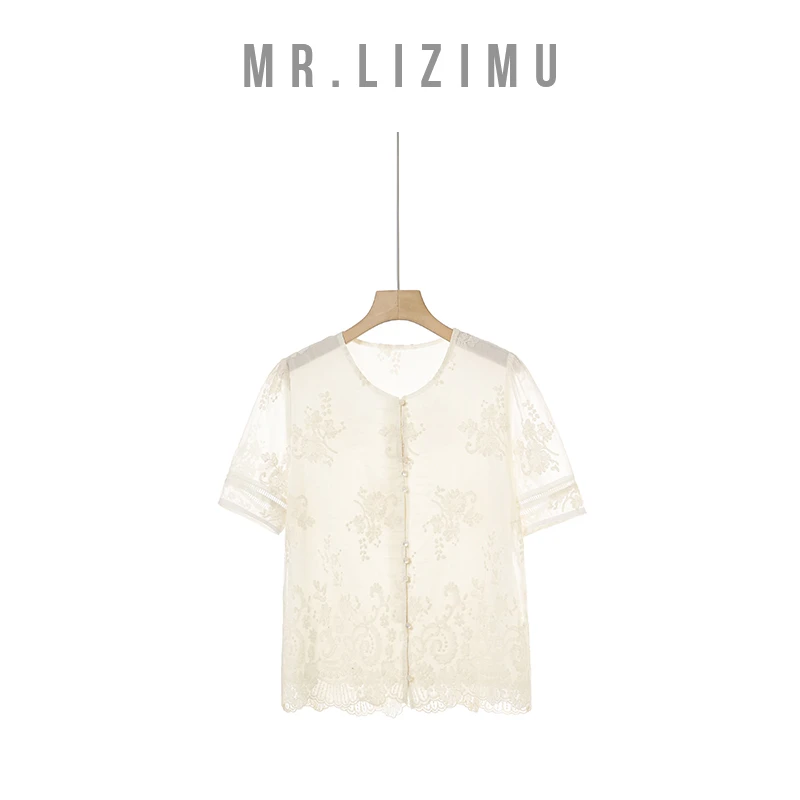 李子木先生蕾丝刺绣时尚衬衫2025新款薄款爆款千金清冷感贵系衣服