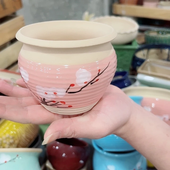 有孔.凑满10元发货多肉陶瓷花盆！