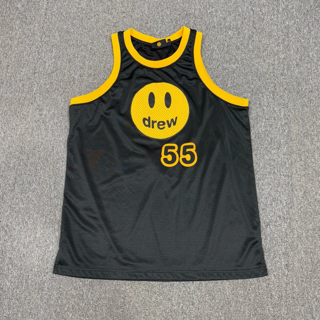 未使用 maje 18248739 Drew House 黑色笑脸背心 网眼球衣 XL码