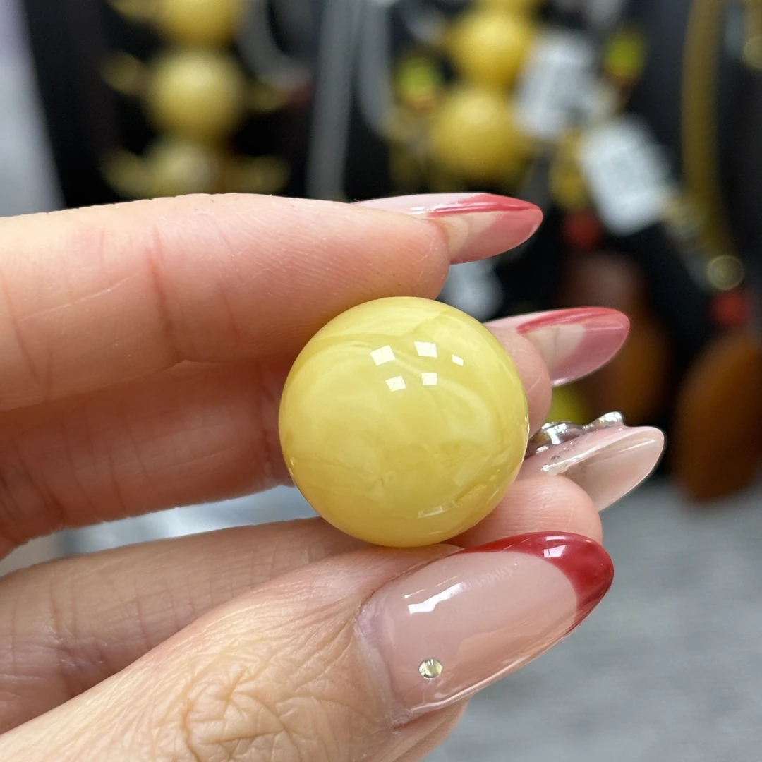 19.0mm微瑕· 小妖珠宝天然原矿琥珀蜜蜡
