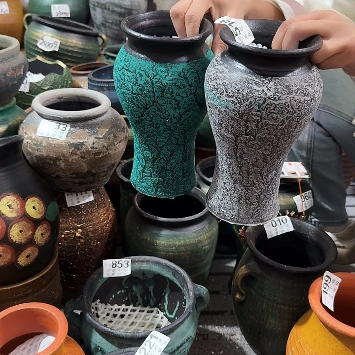 鱼尾瓶一对518高度23口径11