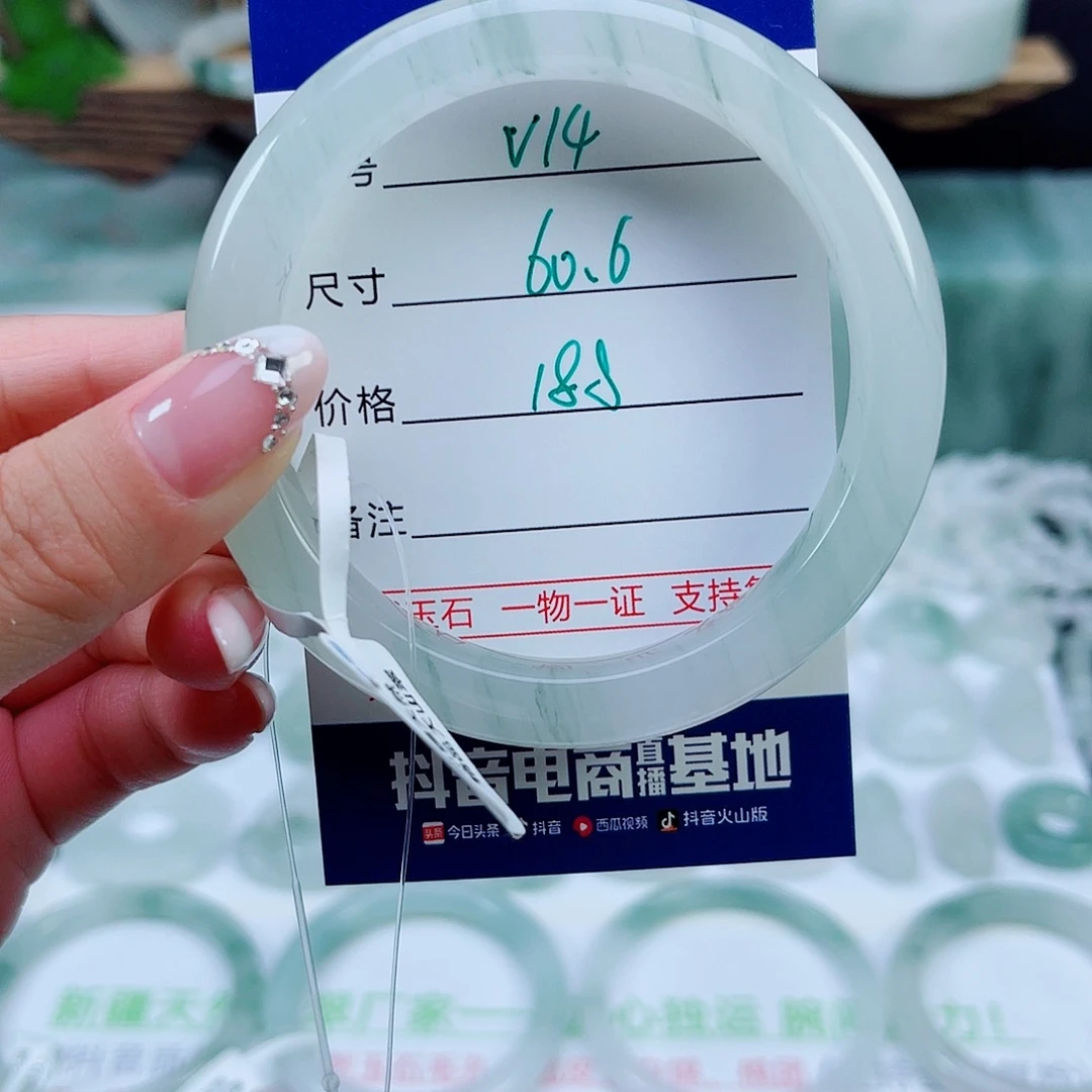 未镶嵌手镯石英质玉（天山翠）14 go