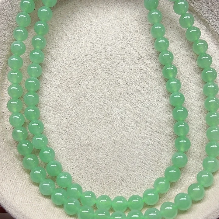 翡翠未镶嵌手链天然缅甸翡翠A货卡6 93颗