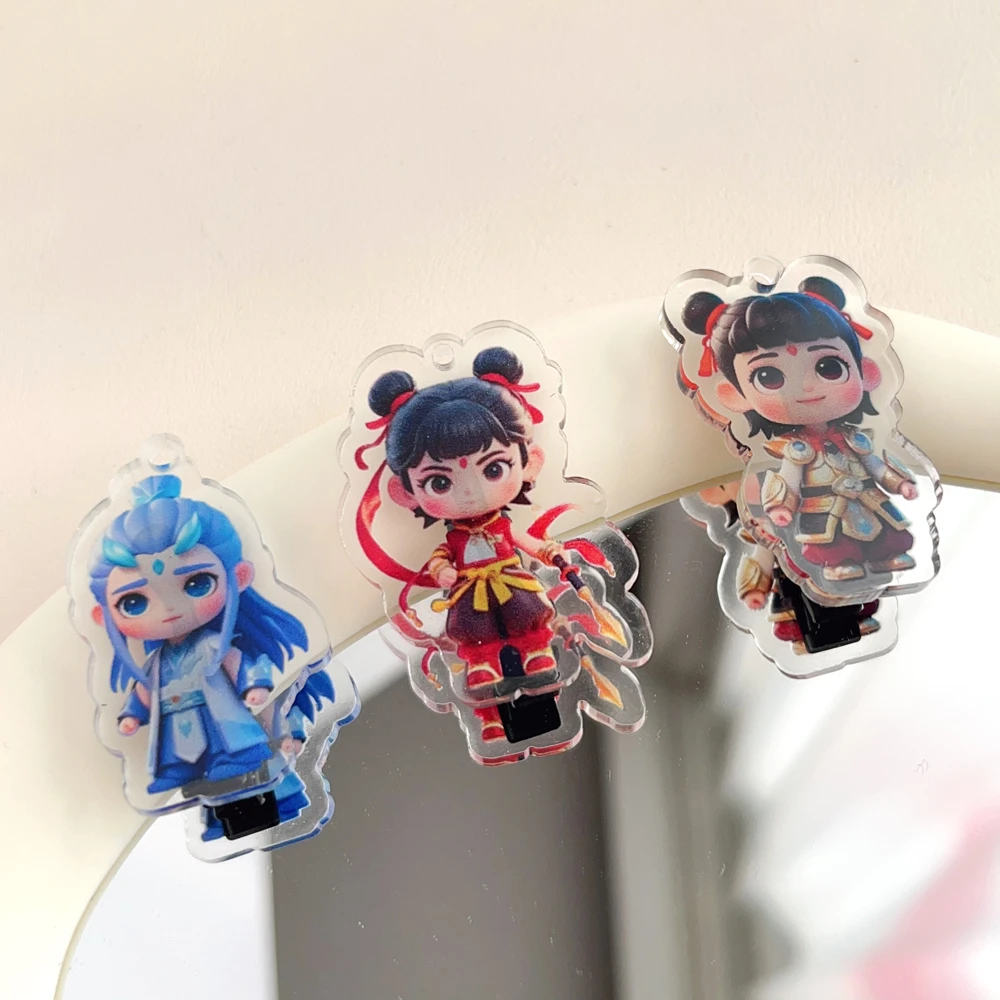 魔童哪吒发夹头饰藕饼敖丙发卡子动漫电影可爱小饰品cos侧边夹子