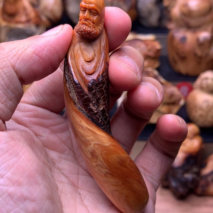 柏木（崖柏）崖柏陈化料手把件