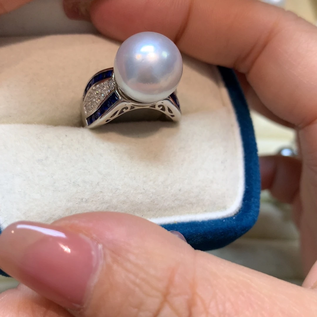 海水珍珠戒指银S925镶嵌