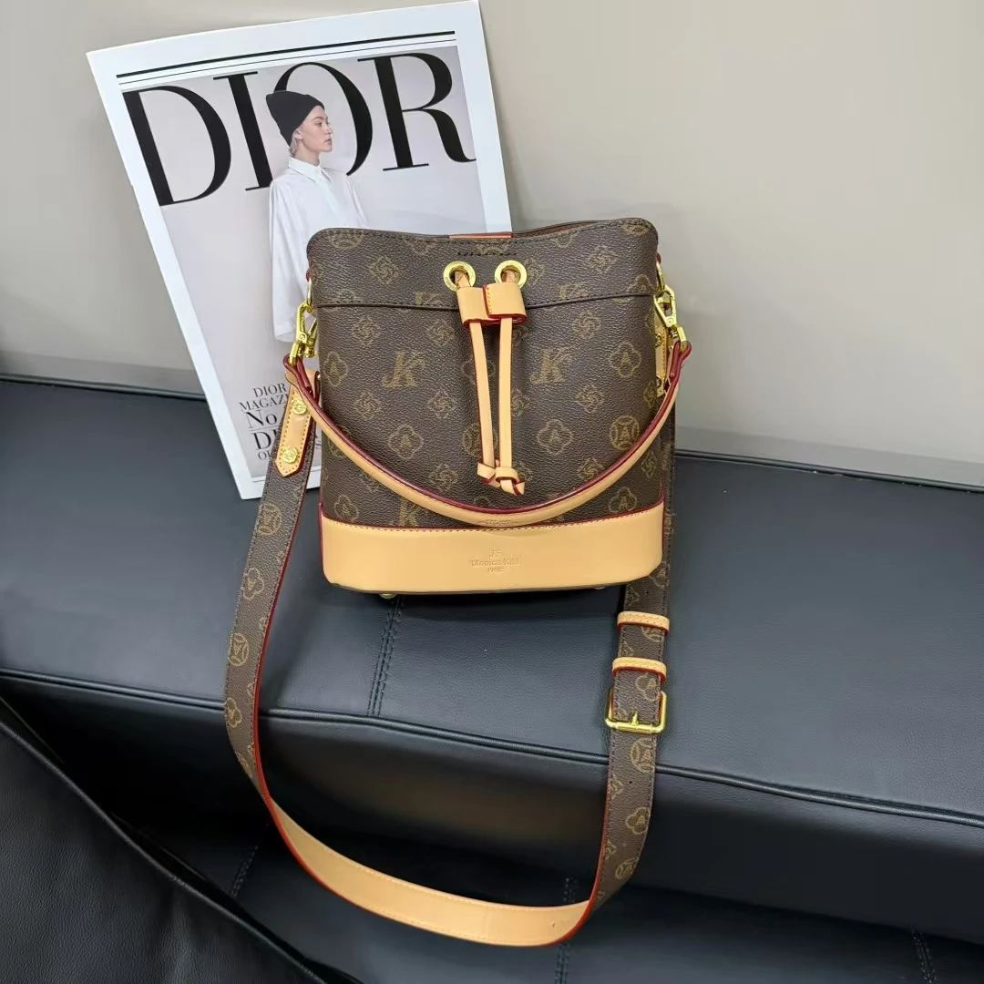 经典印花水桶包轻奢百搭包手拎单肩斜挎女包多隔层高级质感潮流