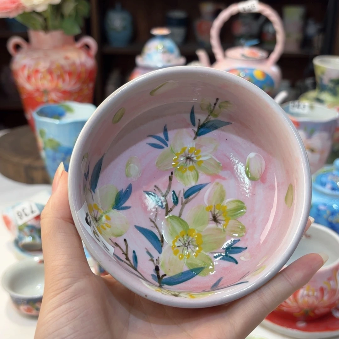 景德镇手绘高温釉下彩陶瓷茶具