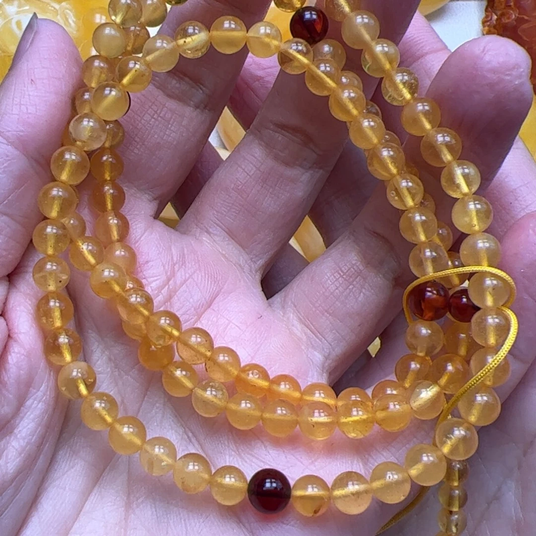 琥珀颈饰未镶嵌蜜蜡