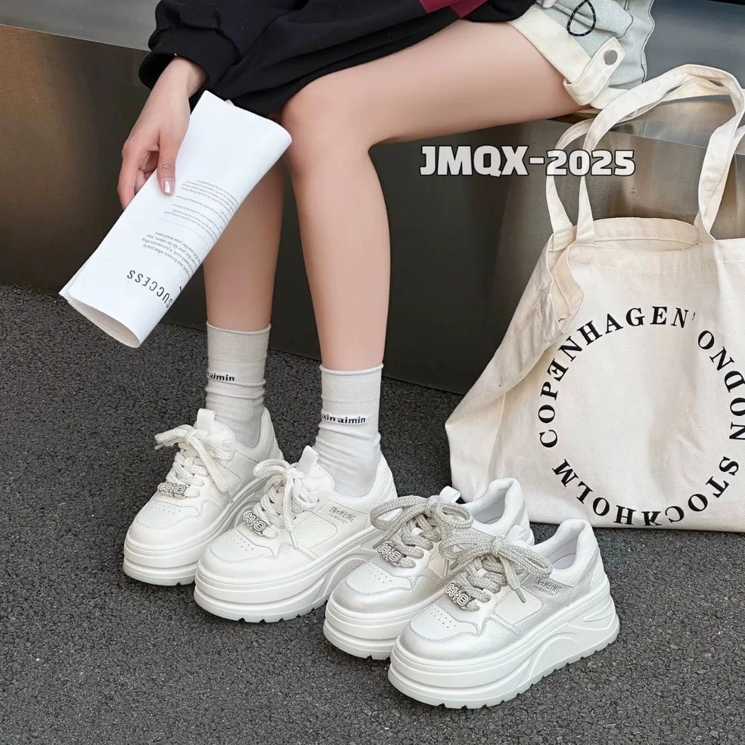 ZZGS·【轻便松糕厚底板鞋女百搭舒显瘦休闲小白鞋】·0589