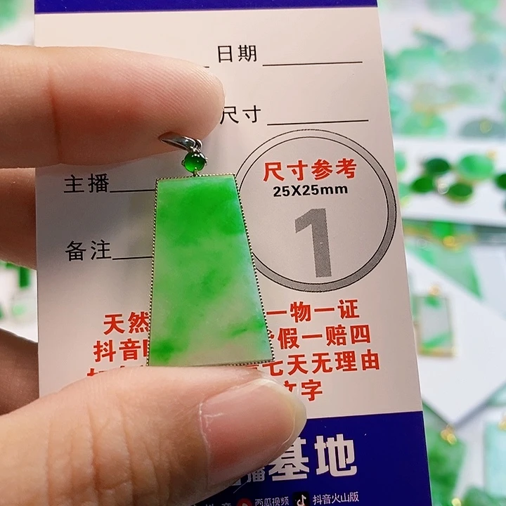 【闪购商品】翡翠颈饰18K金镶嵌清**月翡翠