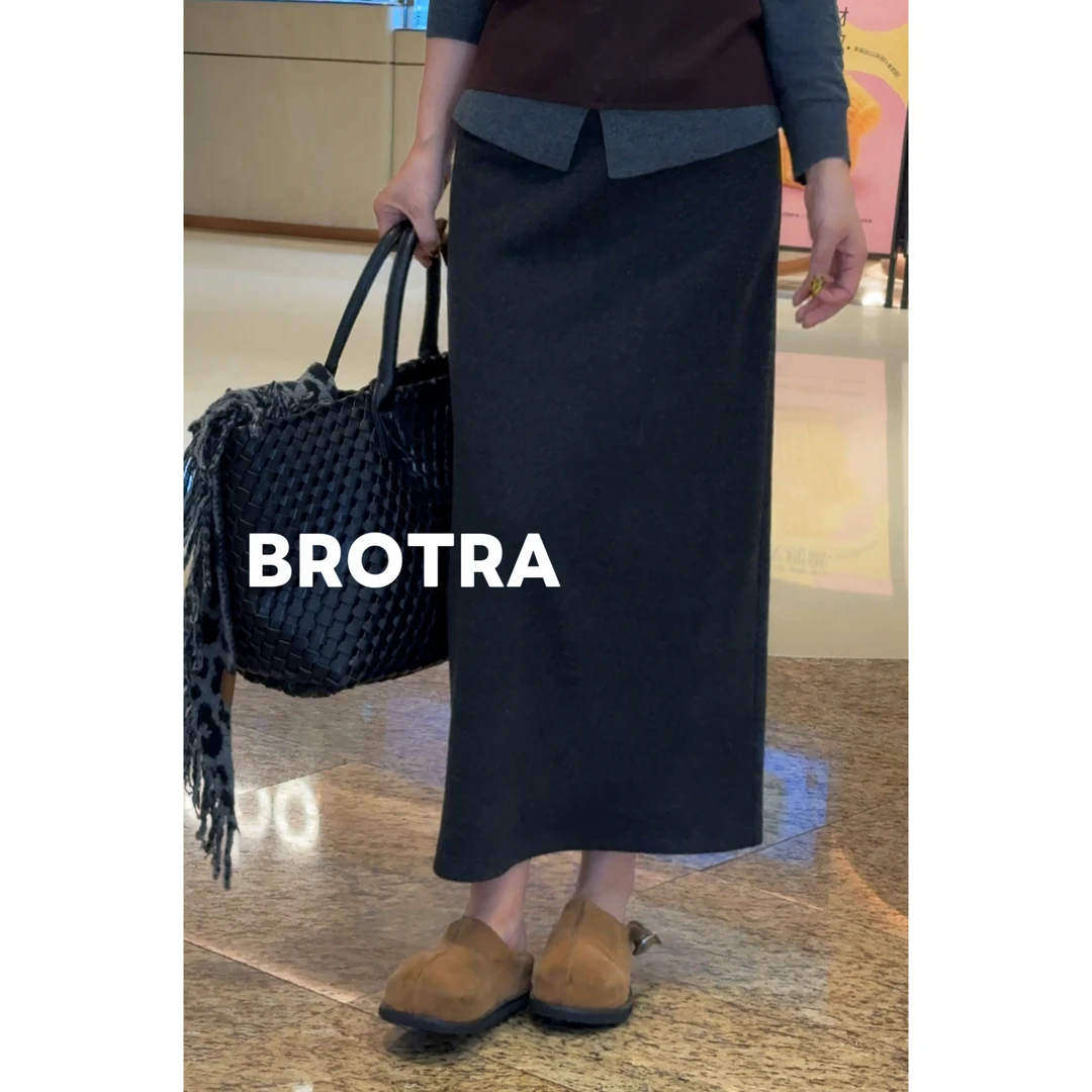 BRA 【羊毛半裙】通勤都市高级感含羊毛百搭直筒半身裙