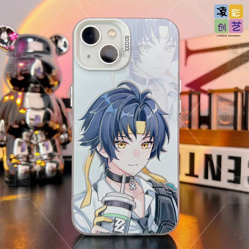 凌彩创艺适用于苹果16小米华为绝区零浅羽悠真大孔IMD彩银壳