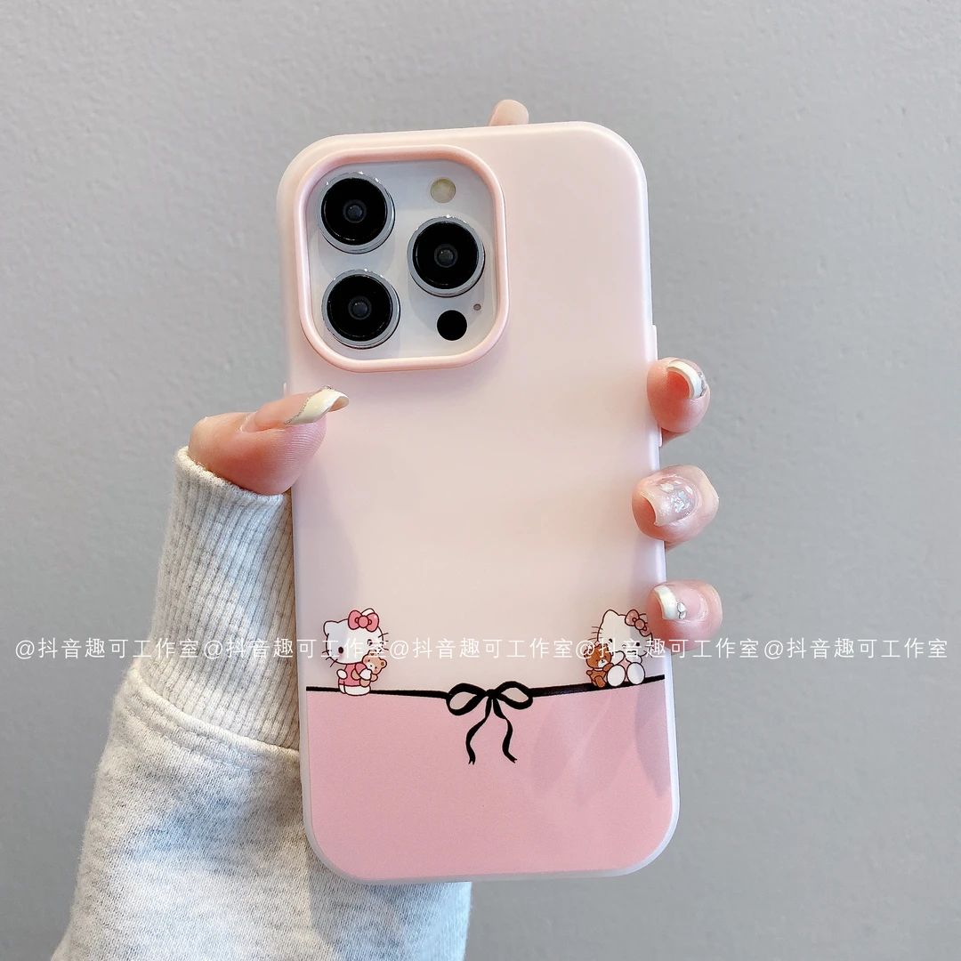 （苹果）果冻壳适用iPhone16promax15/14/13/12/11潮小熊凯蒂手机壳