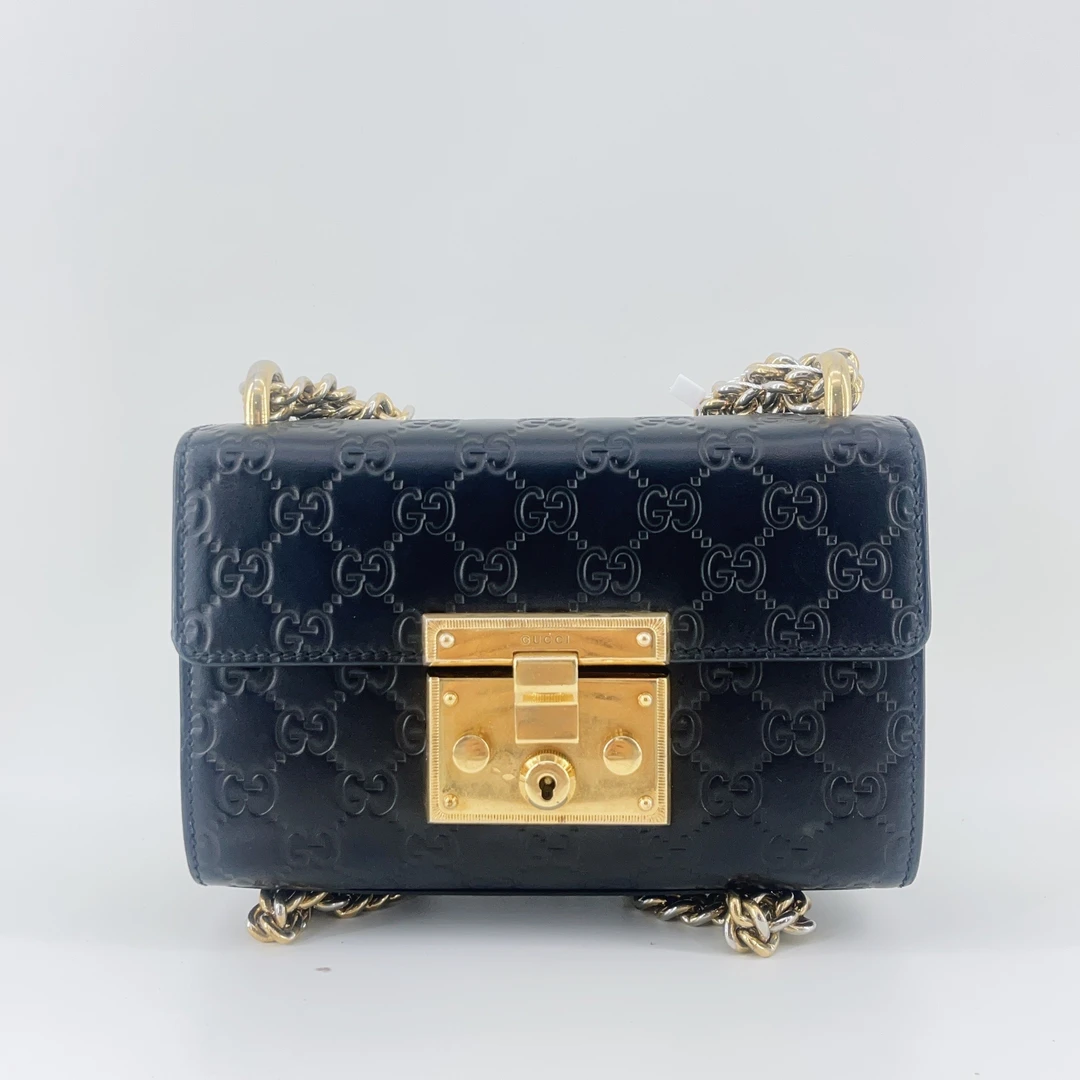 95新 GUCCI/古驰   黑色月光宝盒链条包  1647 1315