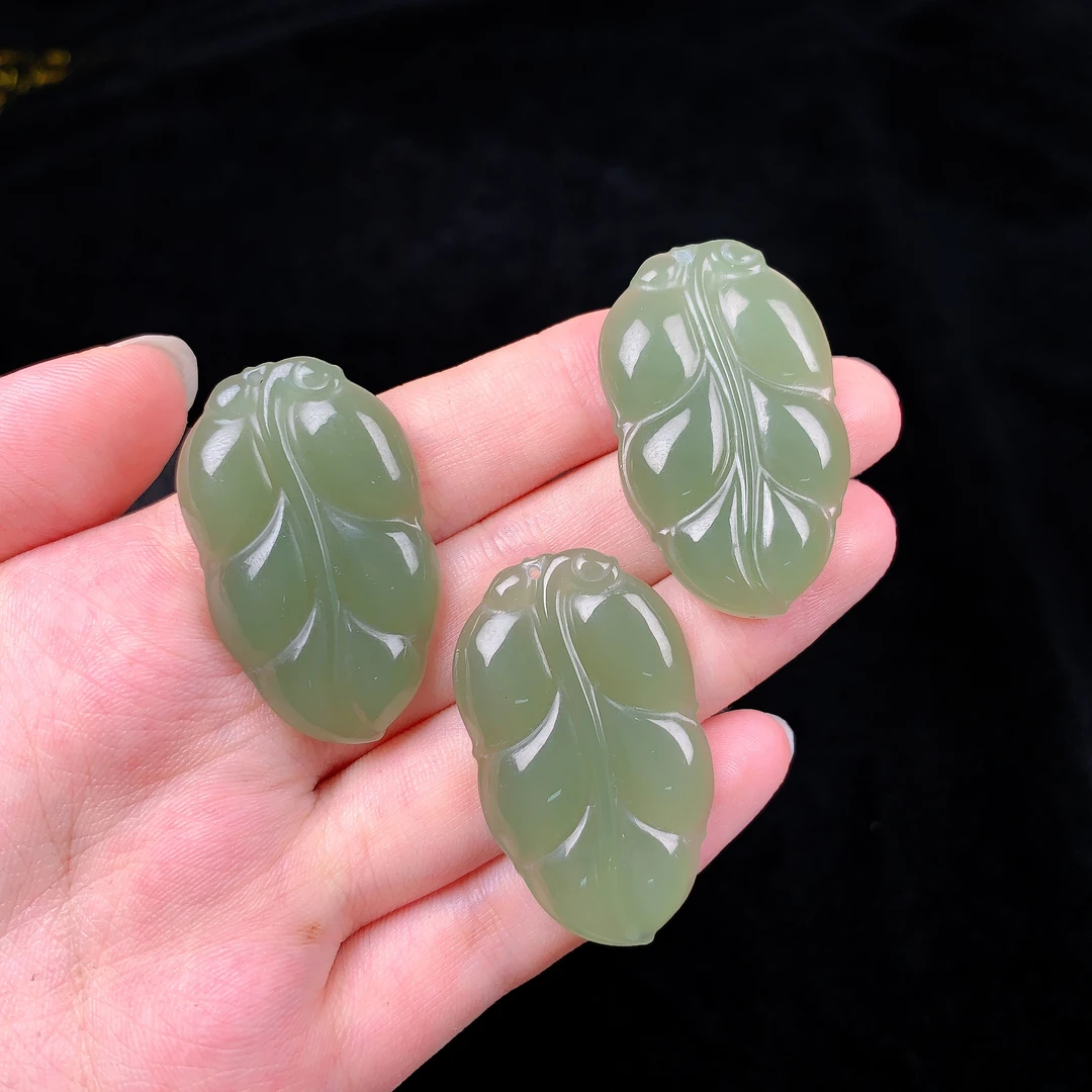 【麦子家族秋季特惠】天然和田玉金枝玉叶多样性发1 HZ5-004