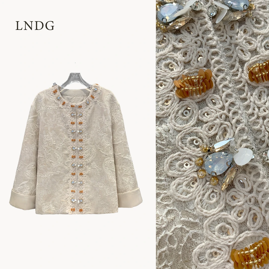 LNDG高端定制早春新款时尚百搭重工刺绣外套LNDG35395