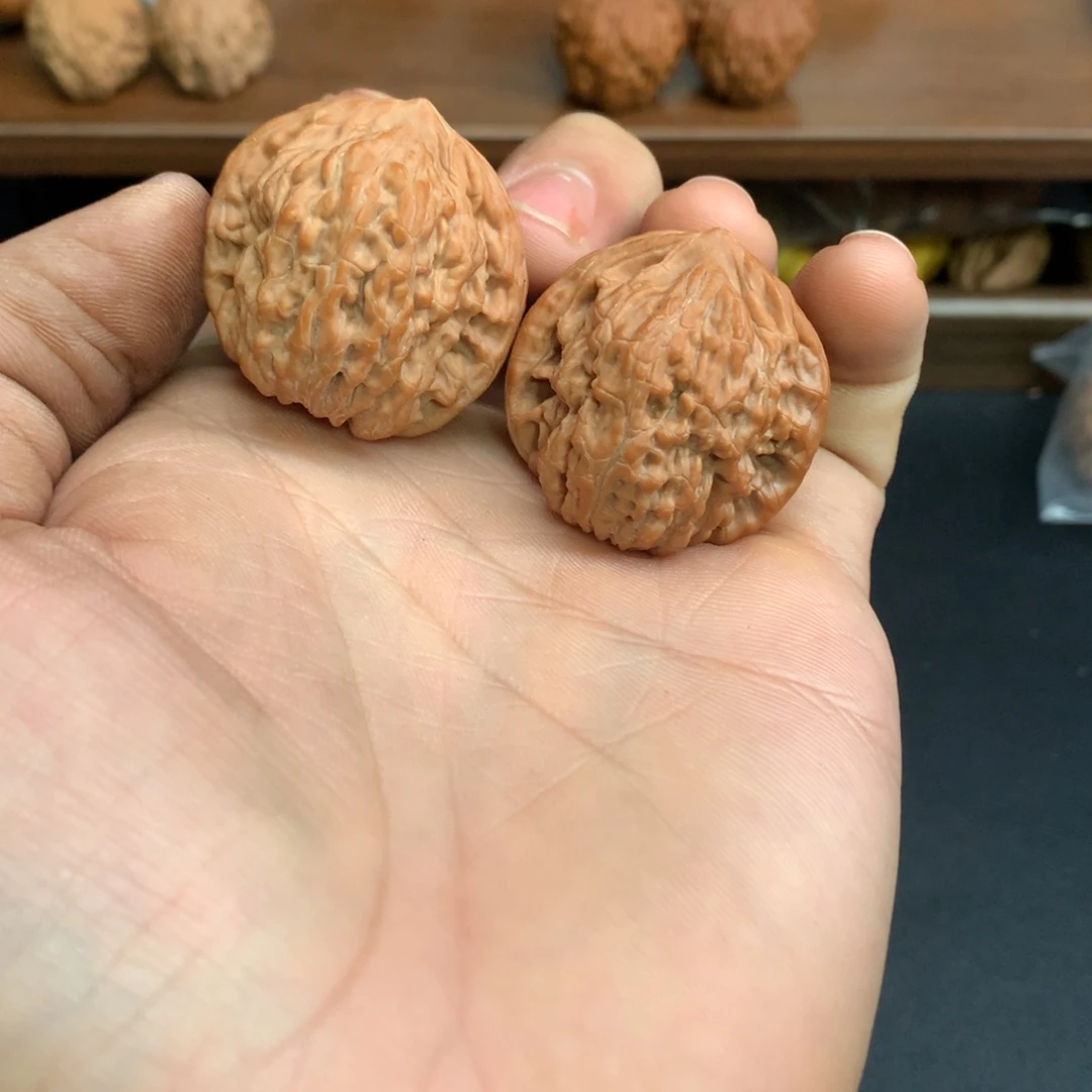 把件文玩核桃34小红