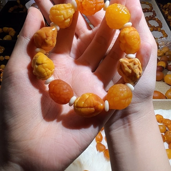 手链琥珀未镶嵌蜜蜡海漂手串