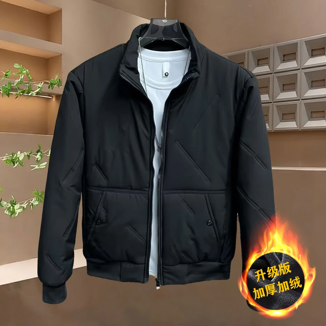 2025冬季新款男士立领休闲加厚保暖加棉加绒休闲夹克棉服冬装外套