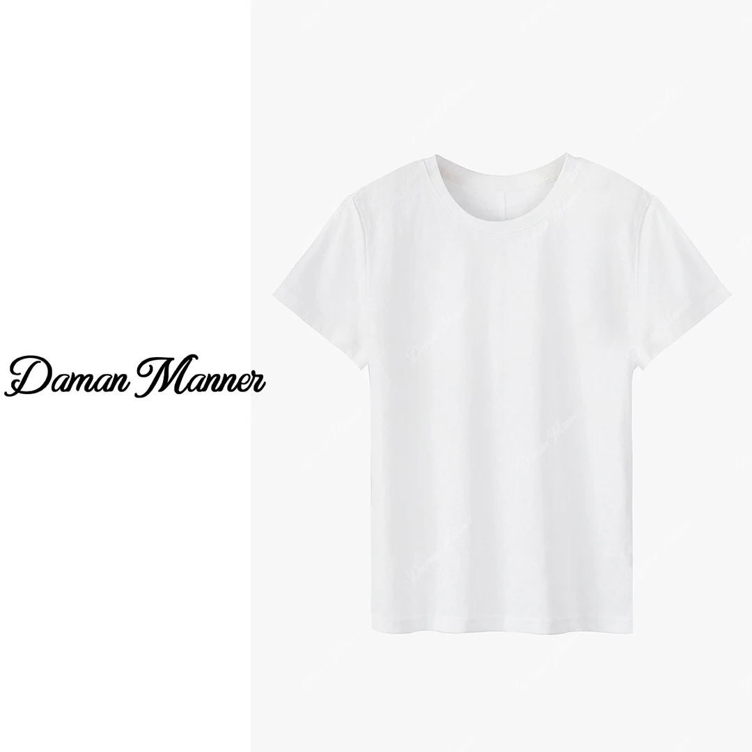 DAMAN | 雪花棉打底T恤时尚百搭透气圆领减龄夏季薄款DM25223