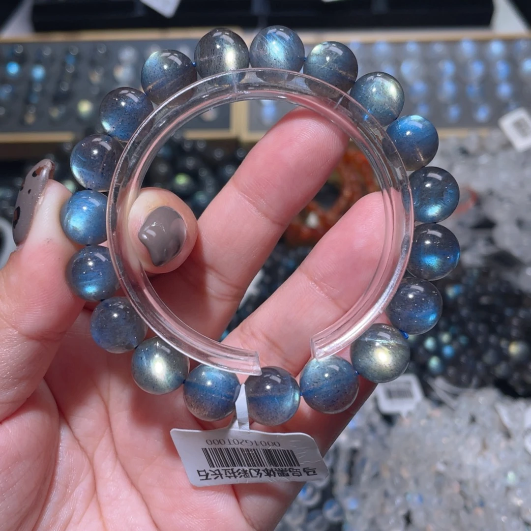 手链未镶嵌长石马岛黑体灰月光手链10.7mm