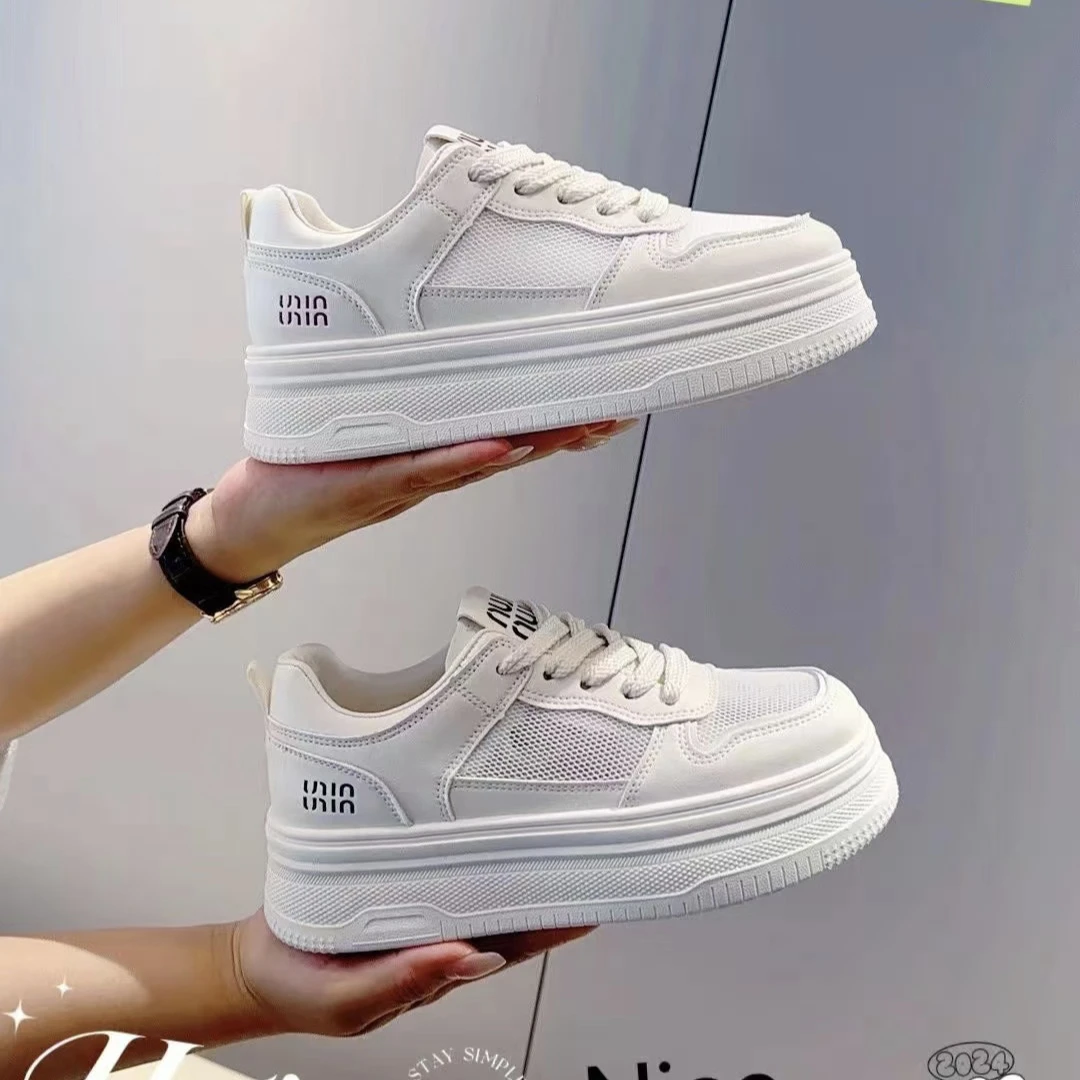 5311真皮轻底透网夏款小白鞋